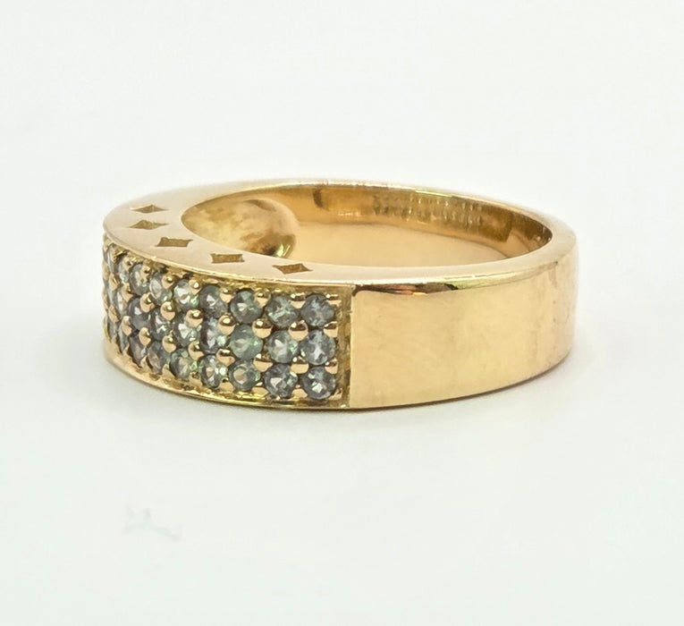 Vintage: 9ct Gold Alexandrite Pavé Band Ring