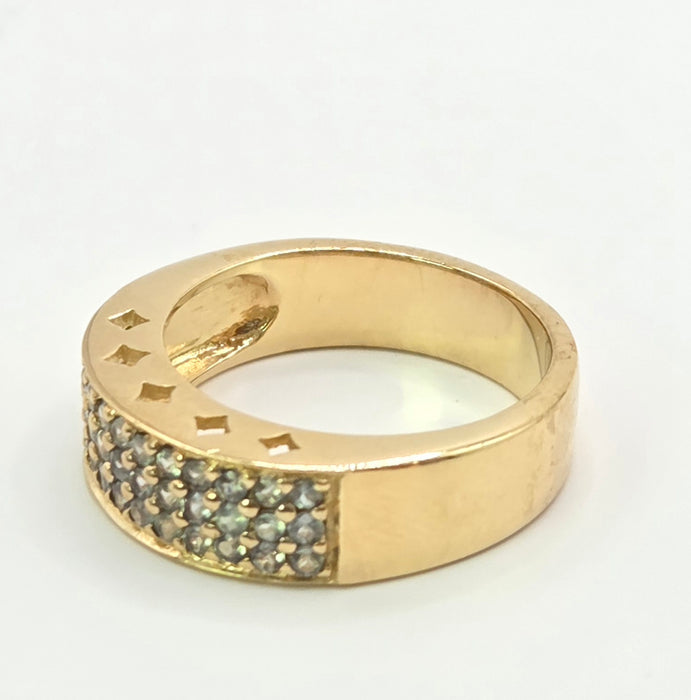 Vintage: 9ct Gold Alexandrite Pavé Band Ring
