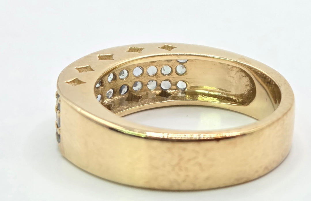 Vintage: 9ct Gold Alexandrite Pavé Band Ring