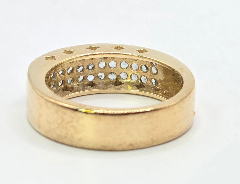 Vintage: 9ct Gold Alexandrite Pavé Band Ring