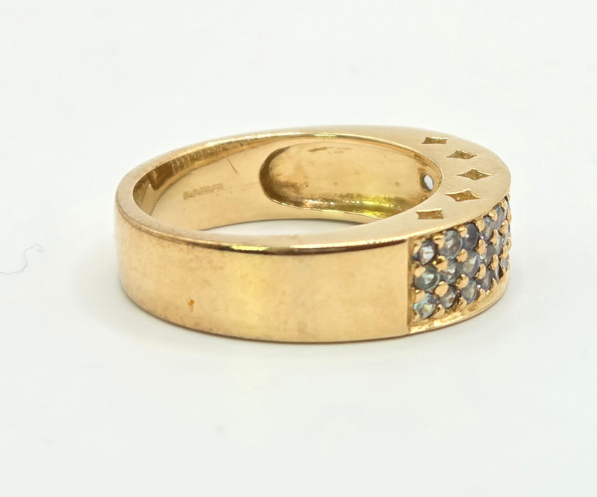 Vintage: 9ct Gold Alexandrite Pavé Band Ring