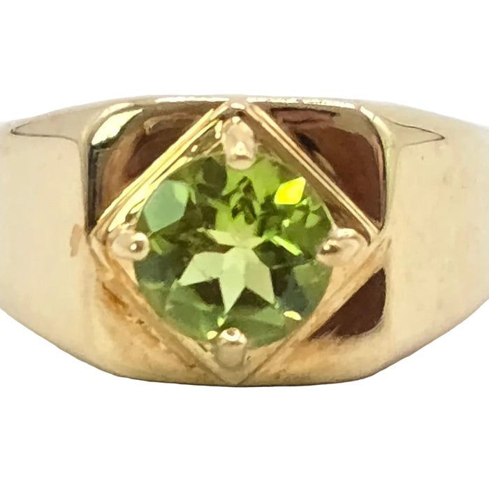Vintage: 9ct Gold Peridot Solitaire Ring