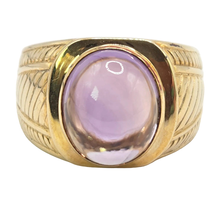 Vintage: 9ct Yellow Gold Amethyst Signet Ring