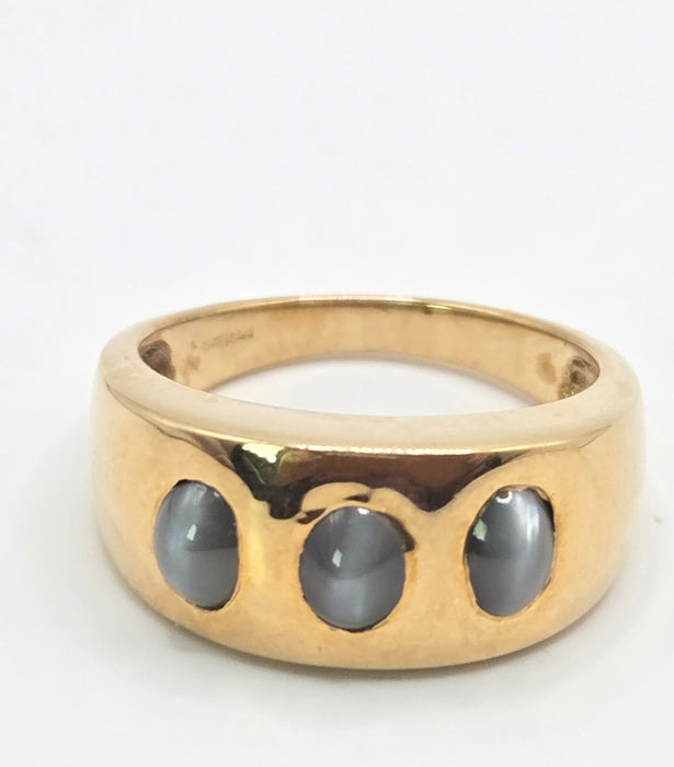 Vintage: 9ct Yellow Gold Alexandrite Cat's Eye Ring