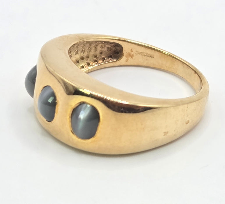 Vintage: 9ct Yellow Gold Alexandrite Cat's Eye Ring
