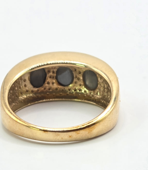 Vintage: 9ct Yellow Gold Alexandrite Cat's Eye Ring