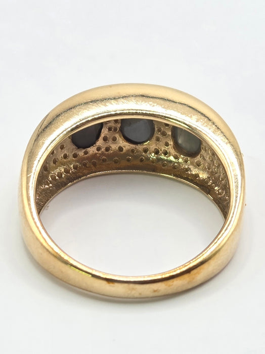 Vintage: 9ct Yellow Gold Alexandrite Cat's Eye Ring