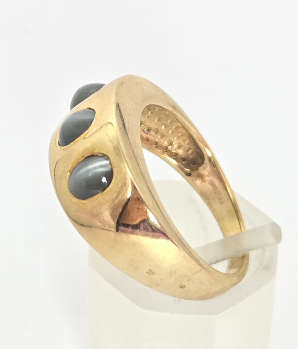 Vintage: 9ct Yellow Gold Alexandrite Cat's Eye Ring