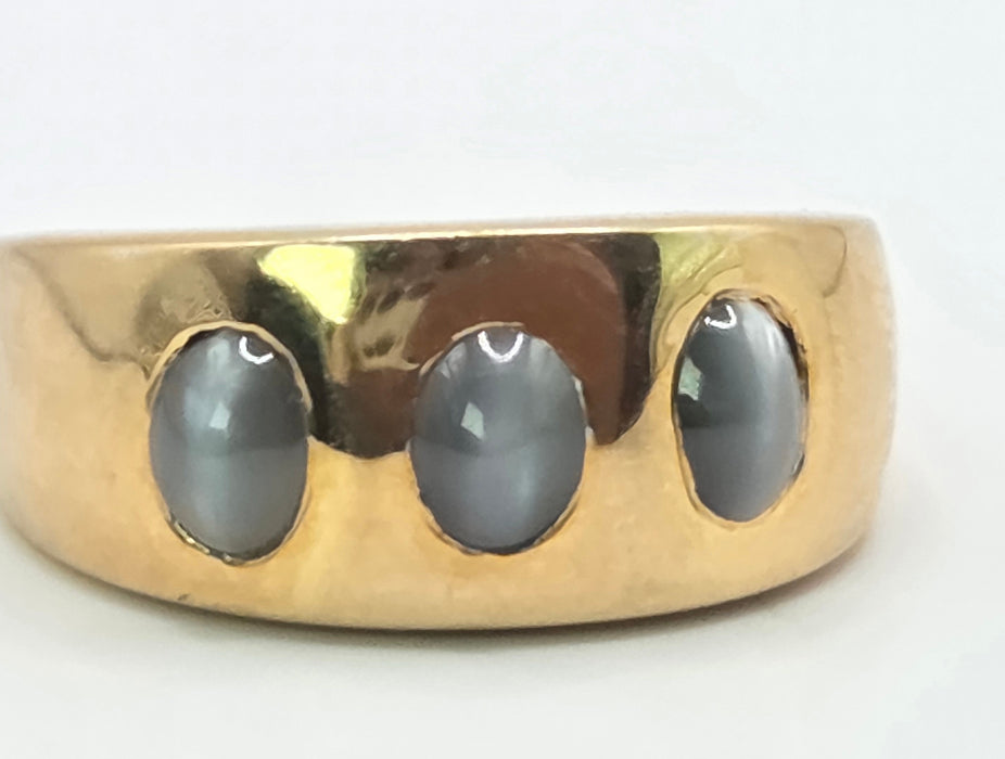 Vintage: 9ct Yellow Gold Alexandrite Cat's Eye Ring