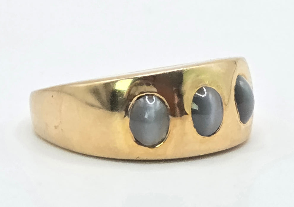 Vintage: 9ct Yellow Gold Alexandrite Cat's Eye Ring