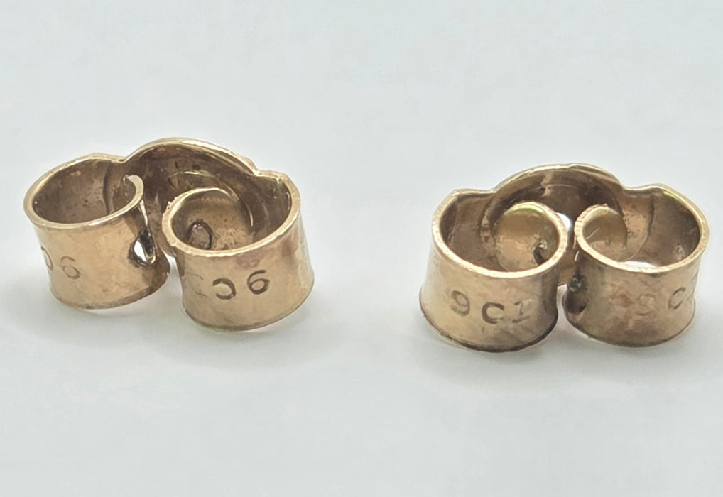 Vintage: 9ct Gold Twin Bar & Rope-Twist Drop Earrings