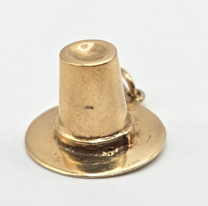 Vintage (1966) Heavy 9ct Gold Top Hat Pendant/Charm - 60 years old & FAB