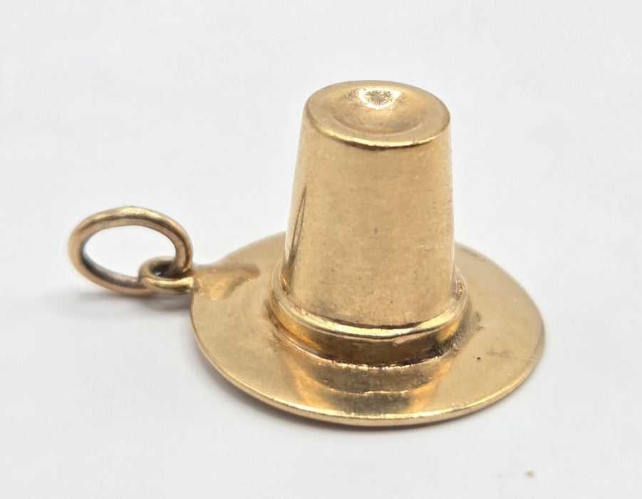 Vintage (1966) Heavy 9ct Gold Top Hat Pendant/Charm - 60 years old & FAB