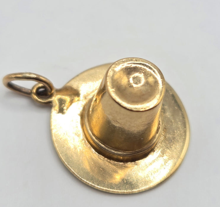 Vintage (1966) Heavy 9ct Gold Top Hat Pendant/Charm - 60 years old & FAB
