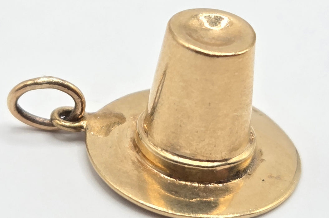 Vintage (1966) Heavy 9ct Gold Top Hat Pendant/Charm - 60 years old & FAB