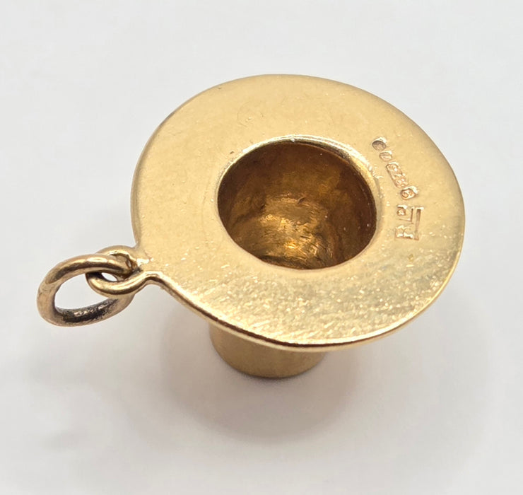 Vintage (1966) Heavy 9ct Gold Top Hat Pendant/Charm - 60 years old & FAB