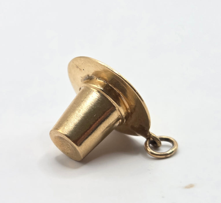 Vintage (1966) Heavy 9ct Gold Top Hat Pendant/Charm - 60 years old & FAB