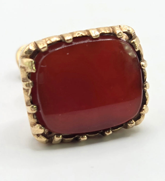 Vintage (1969) 9ct Gold Garnet Fob/Pendant/Charm- 57 year old nice weight