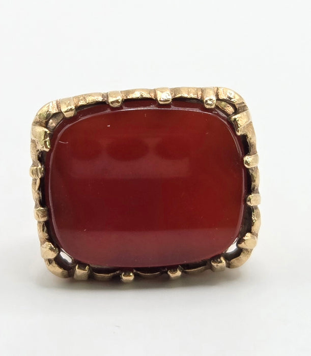 Vintage (1969) 9ct Gold Garnet Fob/Pendant/Charm- 57 year old nice weight