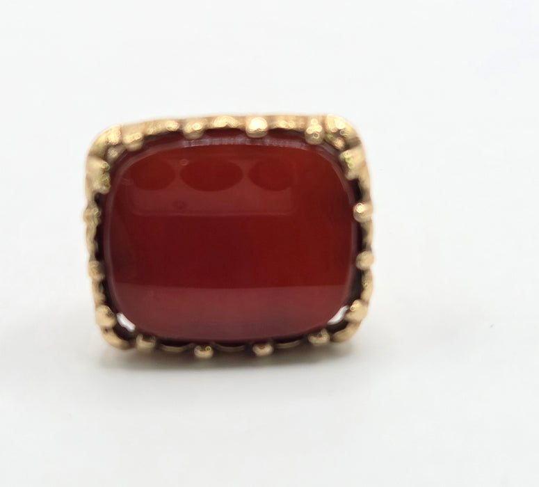 Vintage (1969) 9ct Gold Garnet Fob/Pendant/Charm- 57 year old nice weight