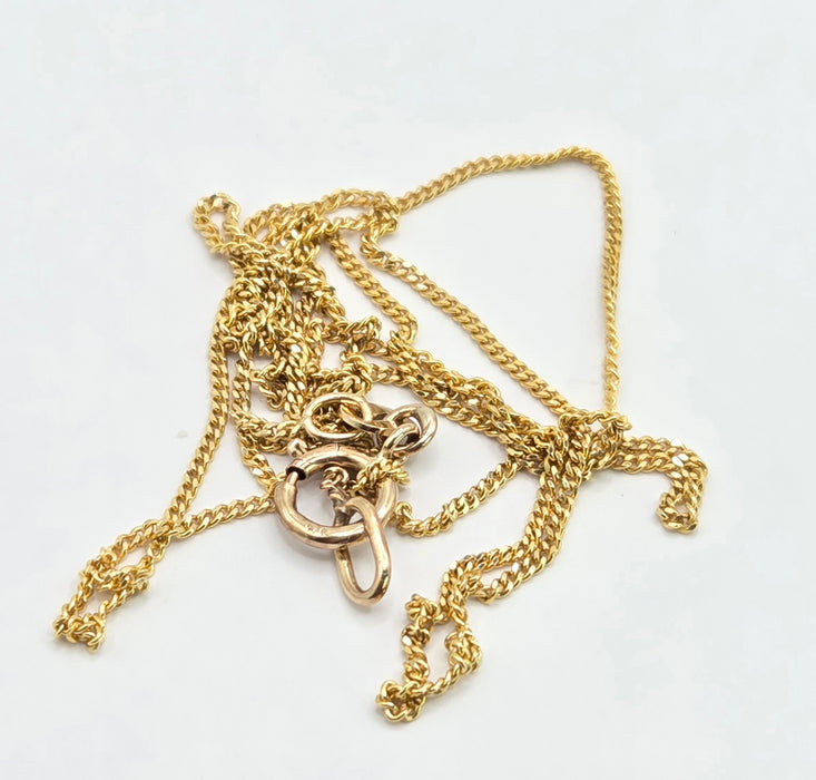 Vintage: 9ct Yellow Gold Curb Chain Necklace