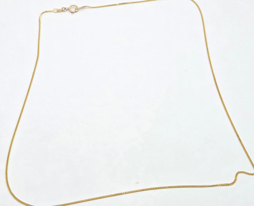 Vintage: 9ct Yellow Gold Curb Chain Necklace