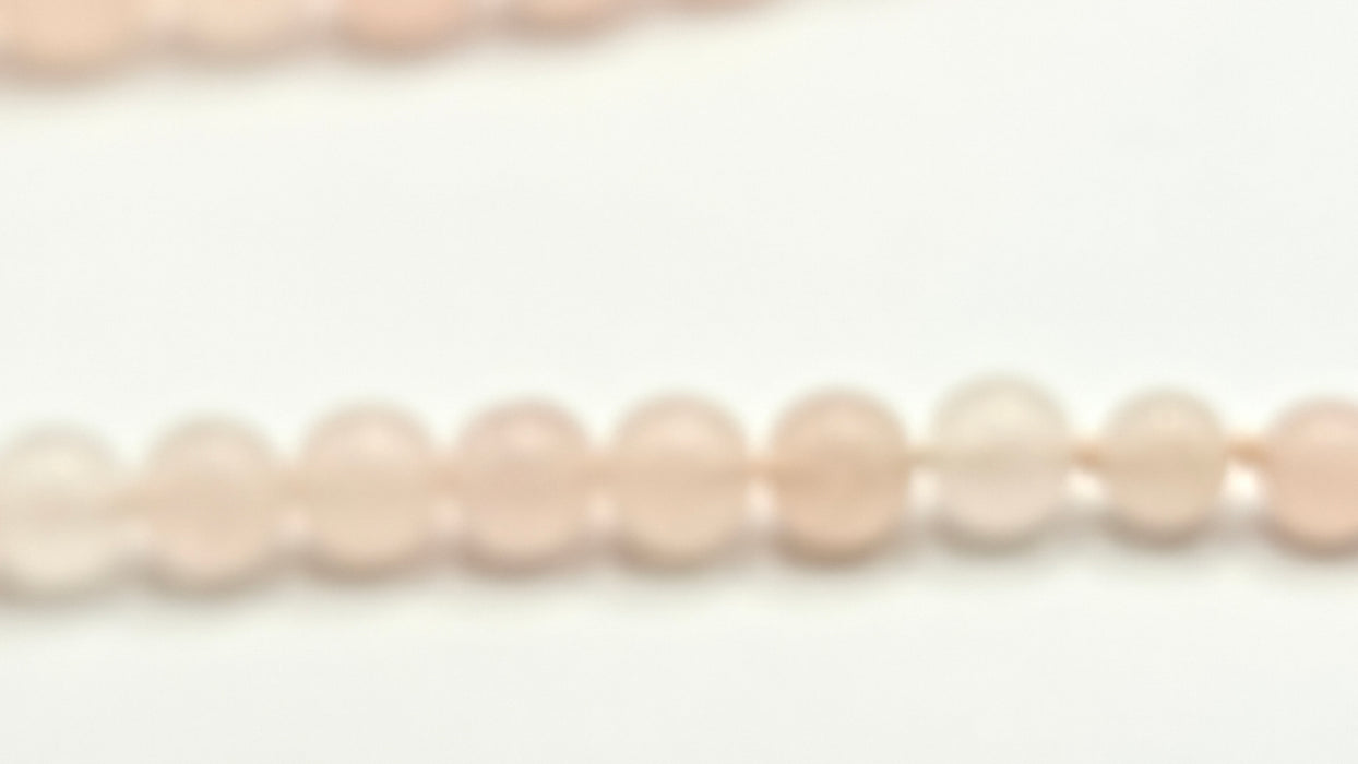 Vintage: 9ct Yellow Gold Rose Quartz Bead Necklace