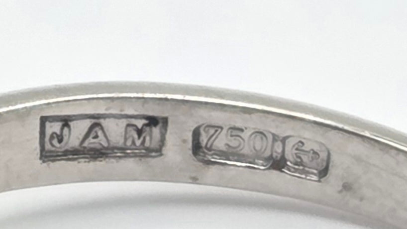 Vintage: 18ct White Gold Chocolate & White Diamond Three Stone Ring — 1.94ct