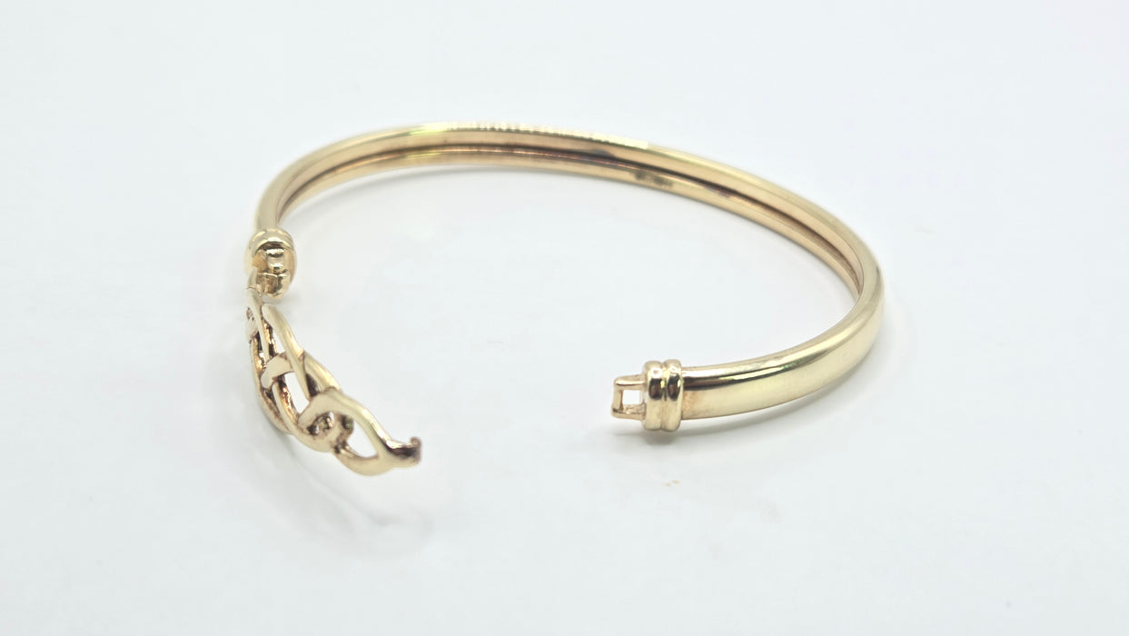 Vintage: 9ct Yellow Gold Celtic Love Bangle