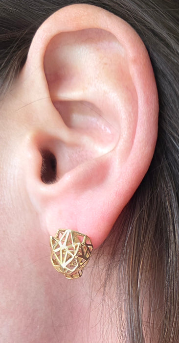 0833: Vintage: 18ct Gold Leopard Head Stud Earrings- exceptional