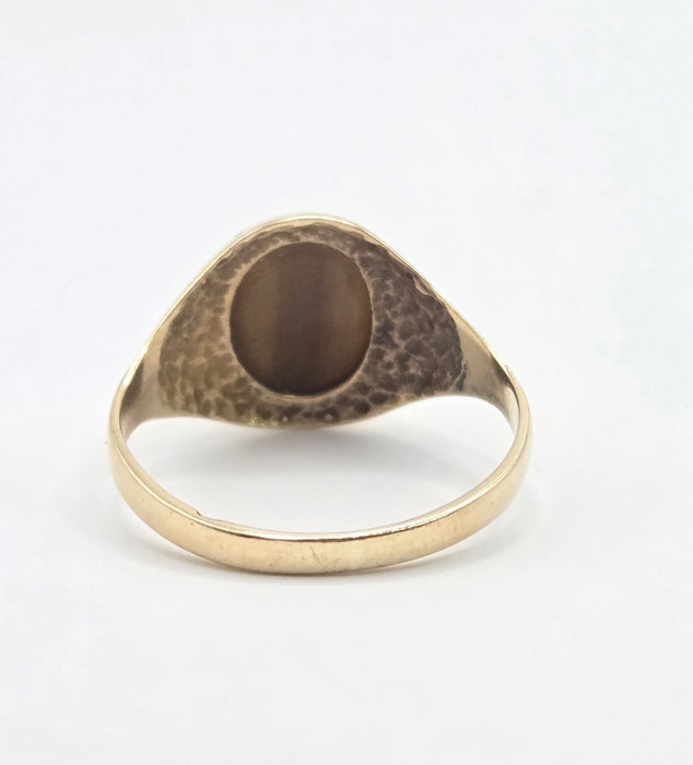 Vintage: 9ct Yellow Gold Tiger's Eye Signet Ring — From 1978