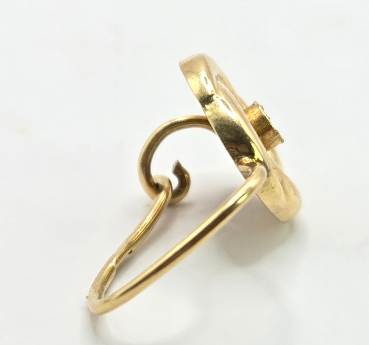 Vintage: 18ct Yellow Gold  Ruby Swirl Drop Earrings