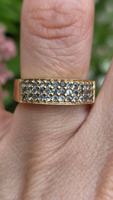 Vintage: 9ct Gold Alexandrite Pavé Band Ring