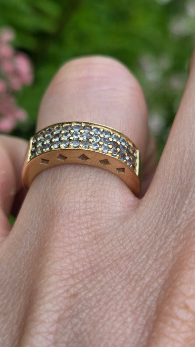 Vintage: 9ct Gold Alexandrite Pavé Band Ring