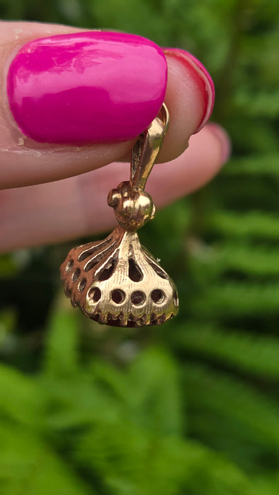 Vintage (1969) 9ct Gold Garnet Fob/Pendant/Charm- 57 year old nice weight