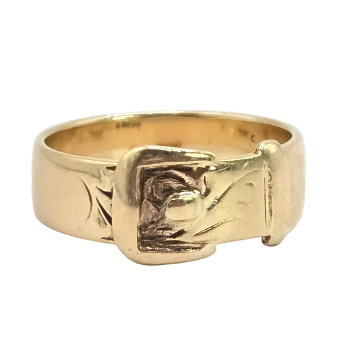 Vintage: 9ct Yellow Gold Buckle Ring — From 1978
