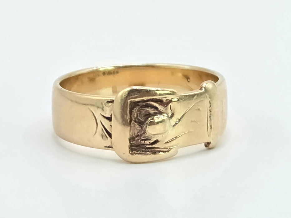 Vintage: 9ct Yellow Gold Buckle Ring — From 1978