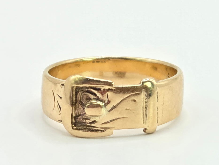 Vintage: 9ct Yellow Gold Buckle Ring — From 1978