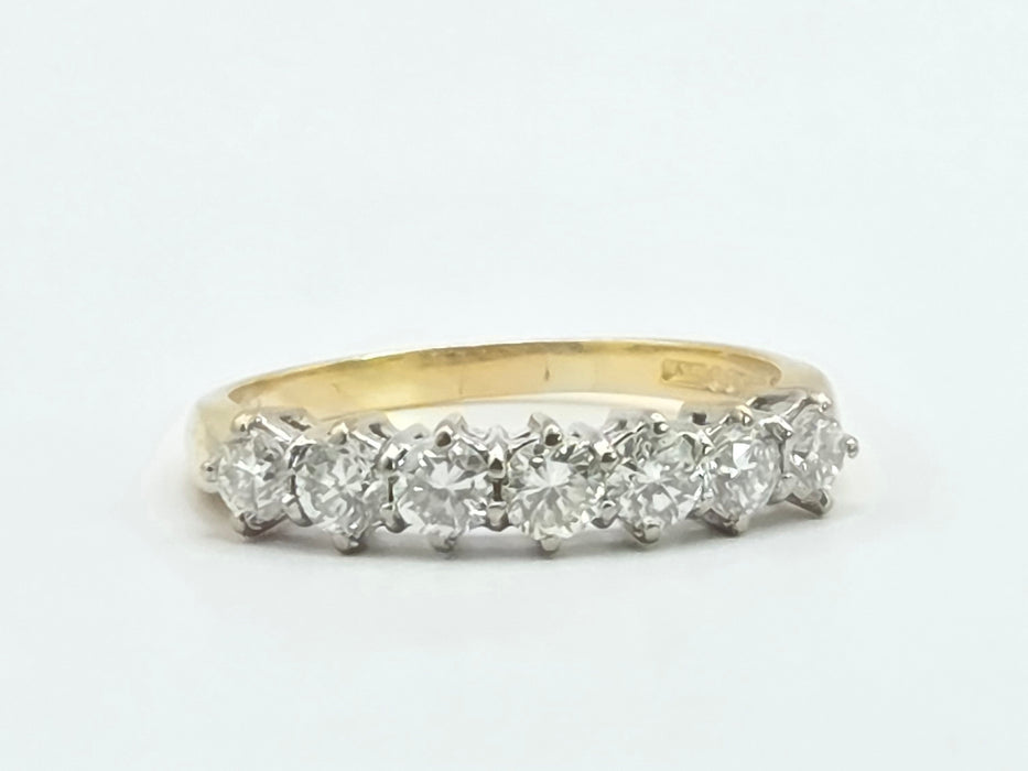 Vintage: 18ct Yellow Gold Seven Stone Diamond Half Hoop Ring — 1.00ct — From 1996
