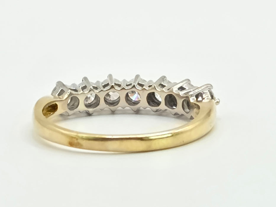 Vintage: 18ct Yellow Gold Seven Stone Diamond Half Hoop Ring — 1.00ct — From 1996