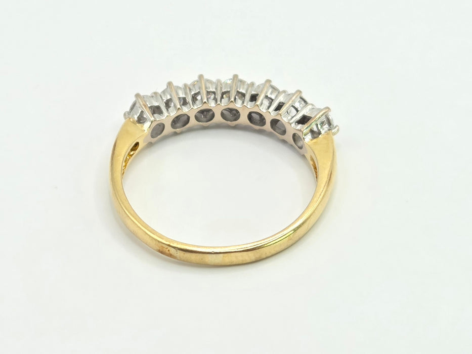 Vintage: 18ct Yellow Gold Seven Stone Diamond Half Hoop Ring — 1.00ct — From 1996
