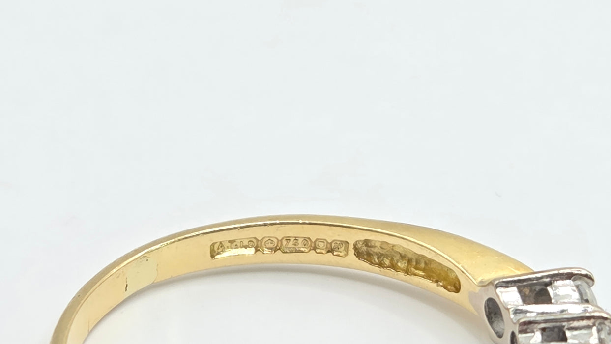 Vintage: 18ct Yellow Gold Seven Stone Diamond Half Hoop Ring — 1.00ct — From 1996