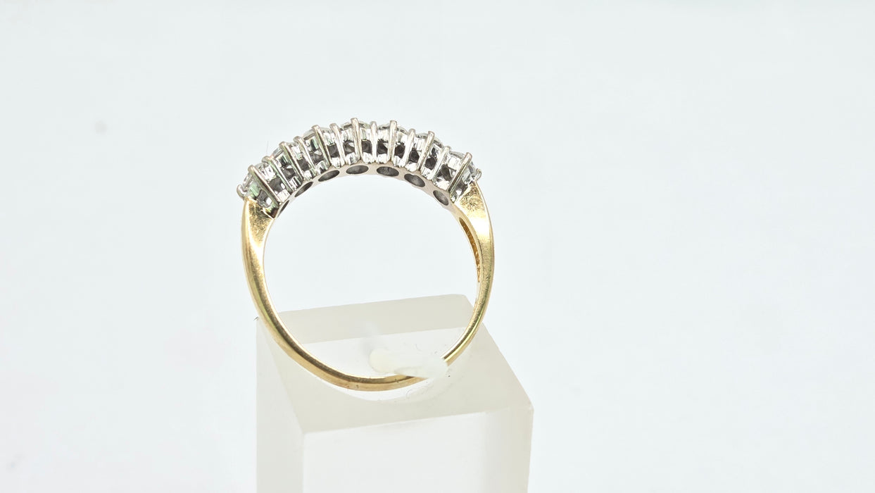 Vintage: 18ct Yellow Gold Seven Stone Diamond Half Hoop Ring — 1.00ct — From 1996