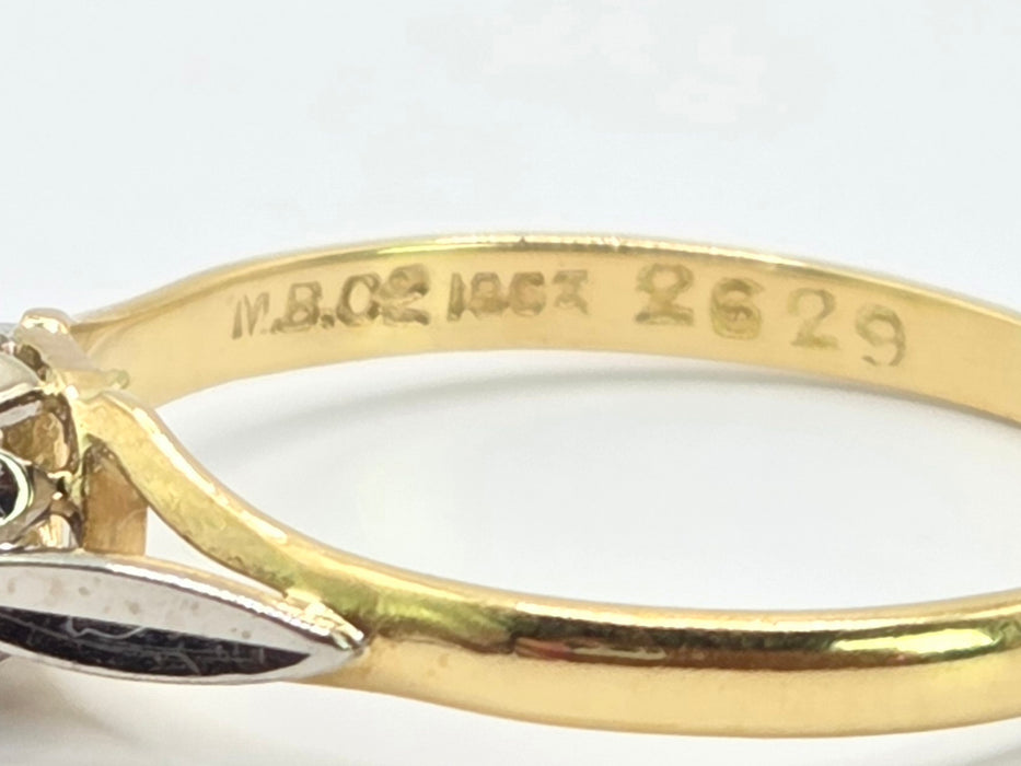 Vintage: 18ct Yellow Gold Diamond Solitaire Ring — 0.57ct