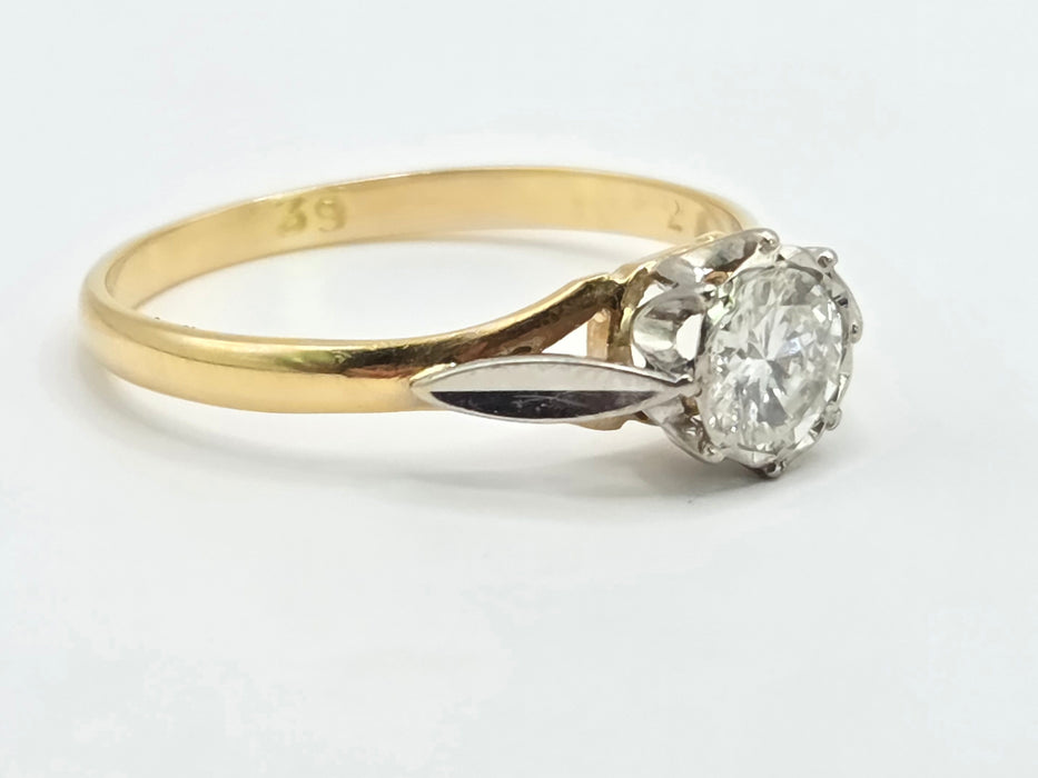 Vintage: 18ct Yellow Gold Diamond Solitaire Ring — 0.57ct