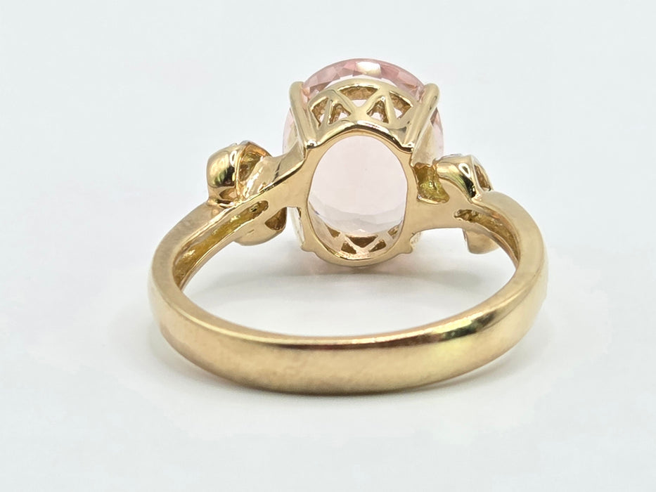 Vintage: 9ct Yellow Gold Morganite & Glacier Topaz Ring