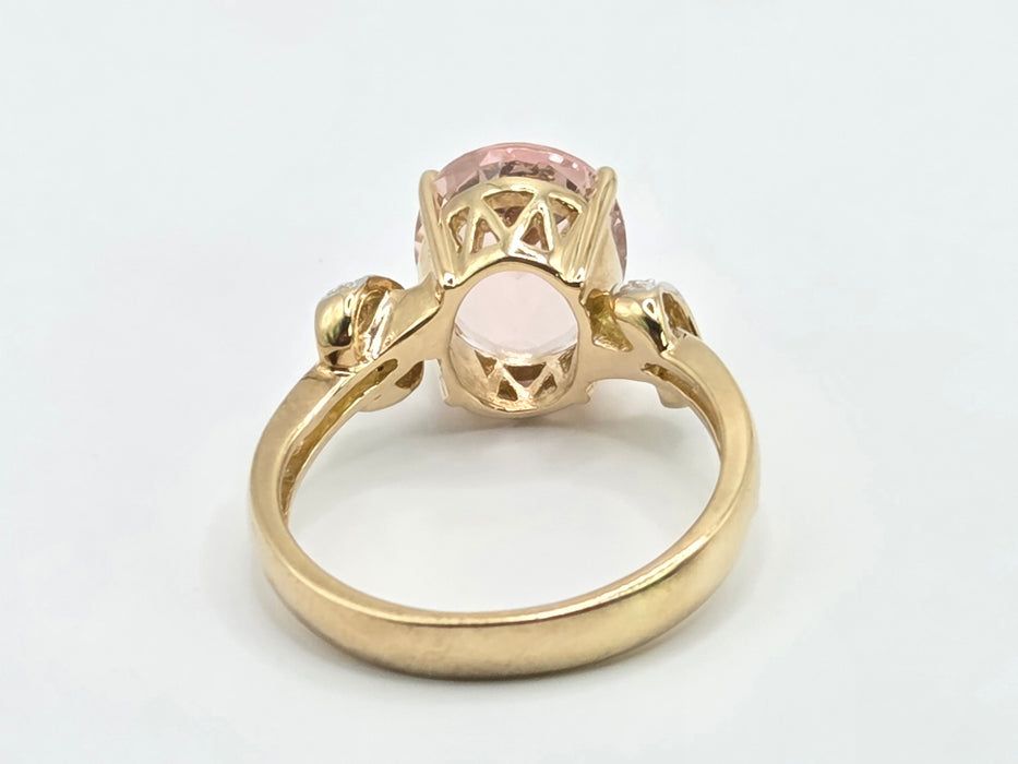 Vintage: 9ct Yellow Gold Morganite & Glacier Topaz Ring
