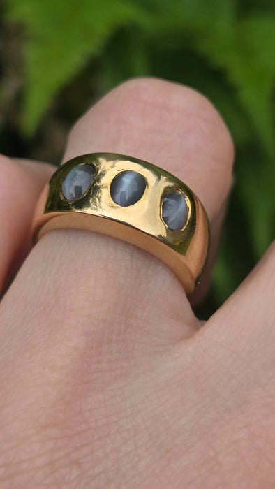 Vintage: 9ct Yellow Gold Alexandrite Cat's Eye Ring