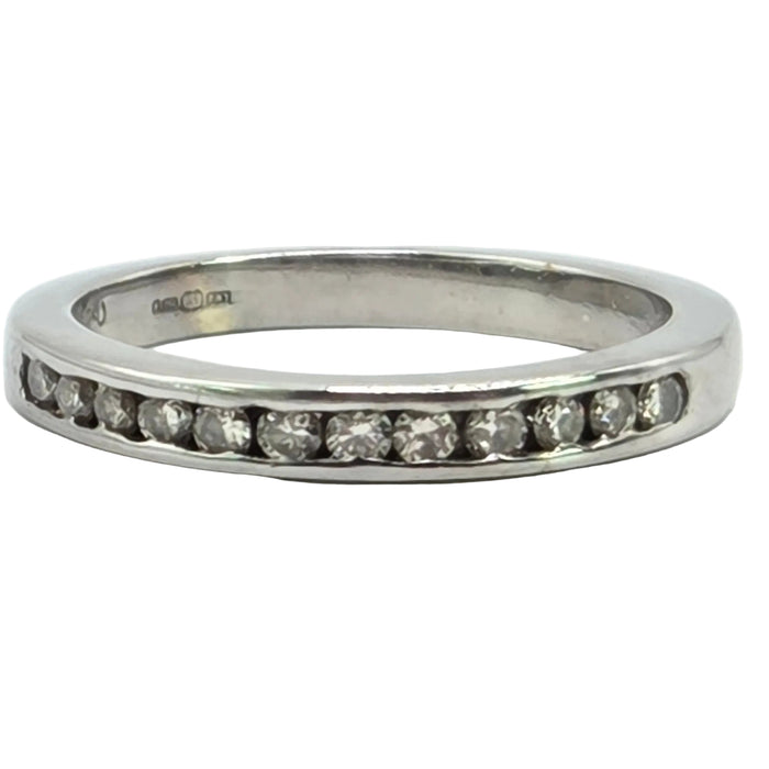 Vintage: 18ct White Gold Diamond Channel Set Half Eternity Ring- 0.33ct diamonds