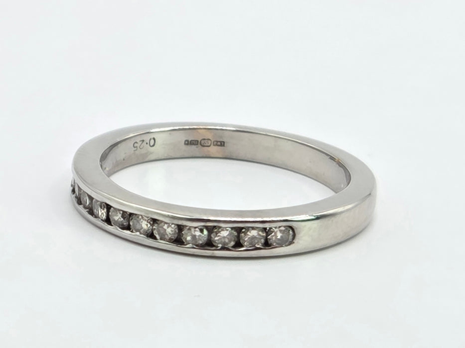 Vintage: 18ct White Gold Diamond Channel Set Half Eternity Ring- 0.33ct diamonds
